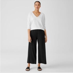 ❗️Eileen Fisher Womens Pants Black Crop Wide Leg Small Career